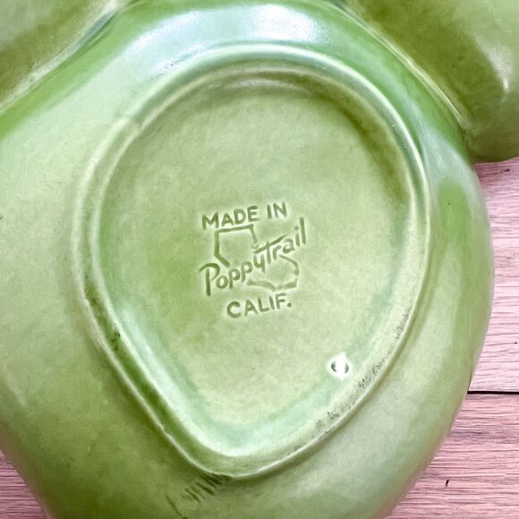 Vintage Metlox Poppytrail California Strawberry Divided Serving Bowl Pottery - Picture 7 of 12